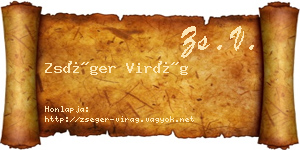 Zséger Virág névjegykártya